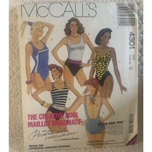 McCall's Misses Swimsuit Sewing Pattern Size 12 4301 - uncut